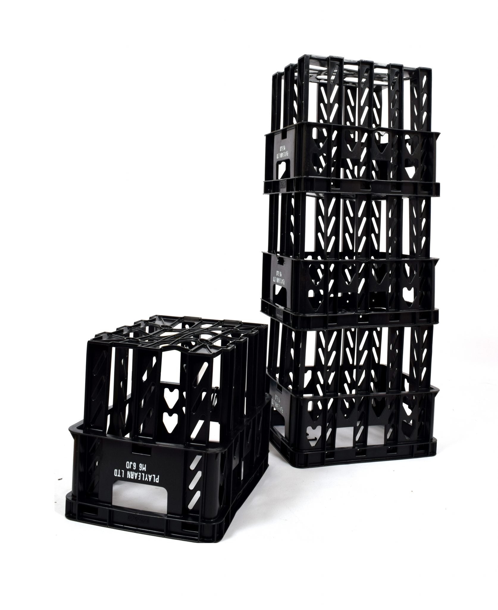 Milk Crates Black Quality Plastic – 36 x 28.5 x 67cm – The Future Image