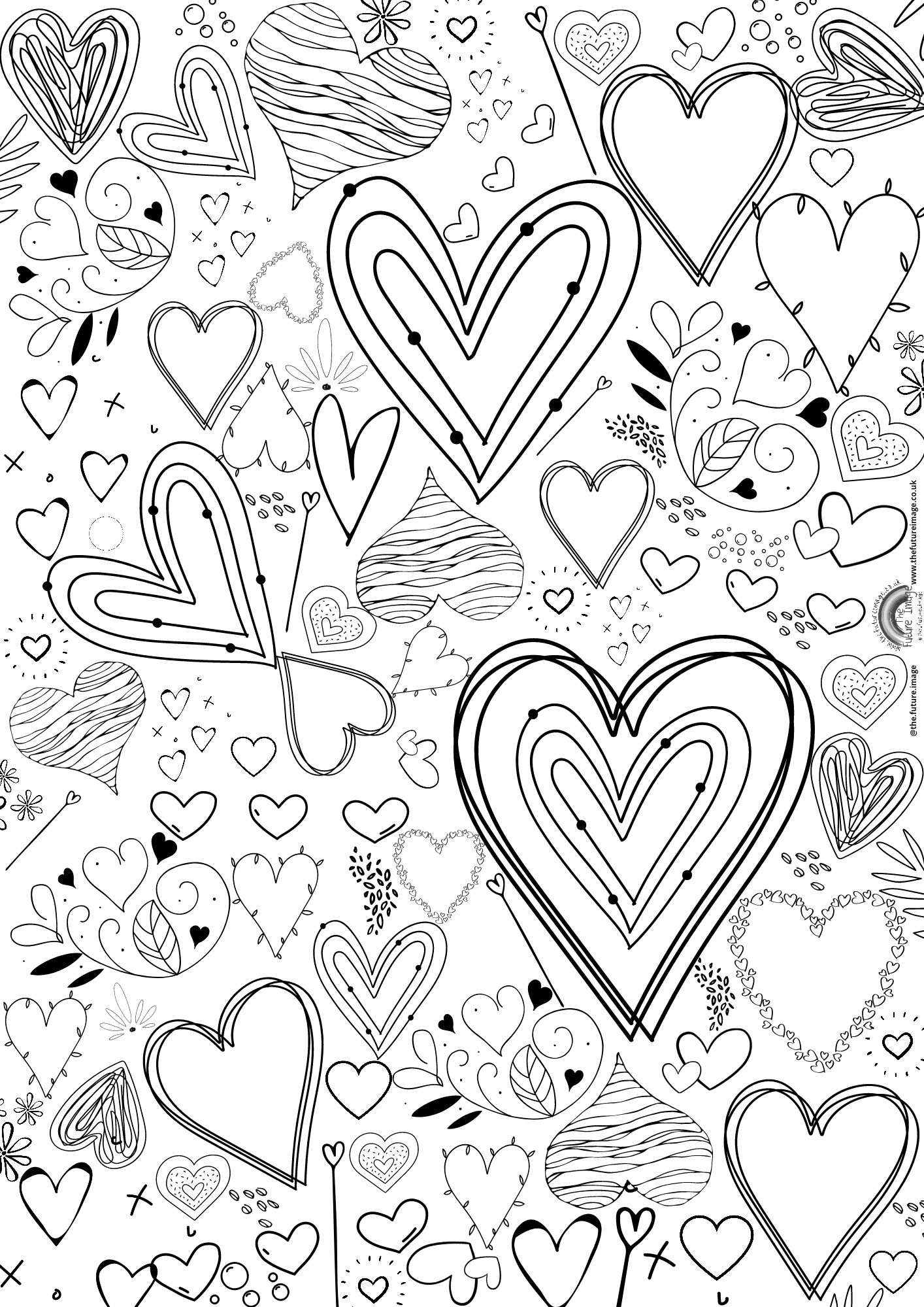 mindfulness colouring hearts