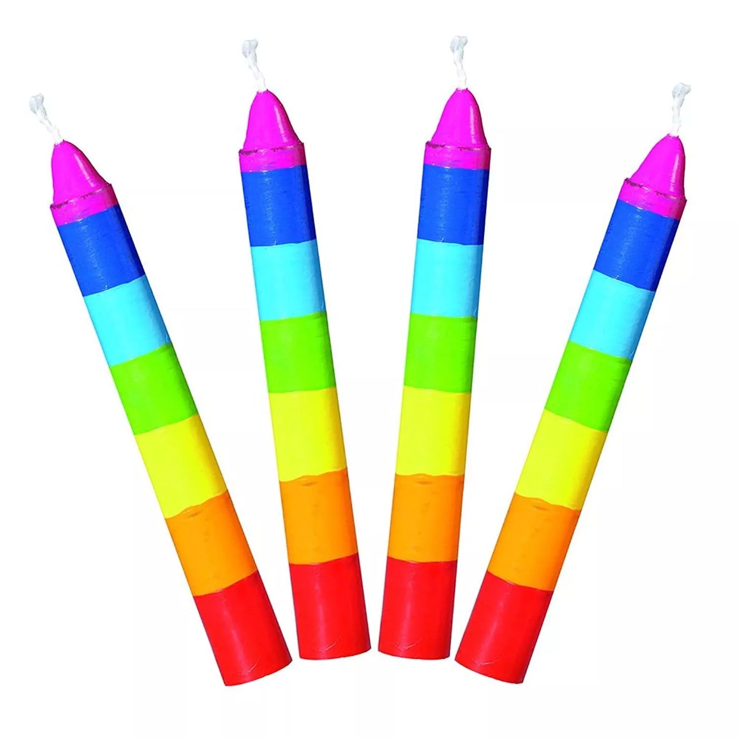 10x Rainbow Coloured Candles