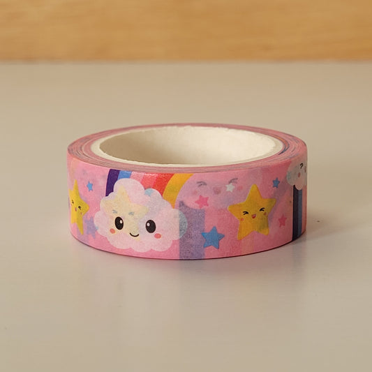 Rainbow Clouds Washi Paper Tape 10m