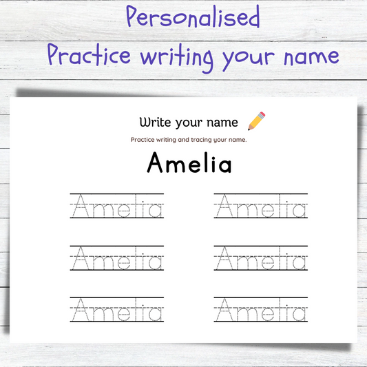 Personalised Name Writing Practice