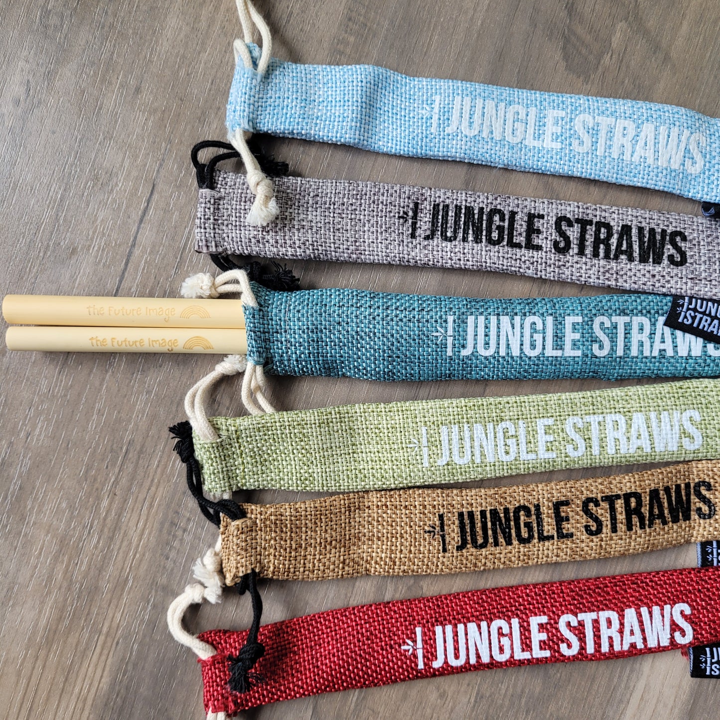 TFI Reusable Bamboo Straws With Jute Pouch