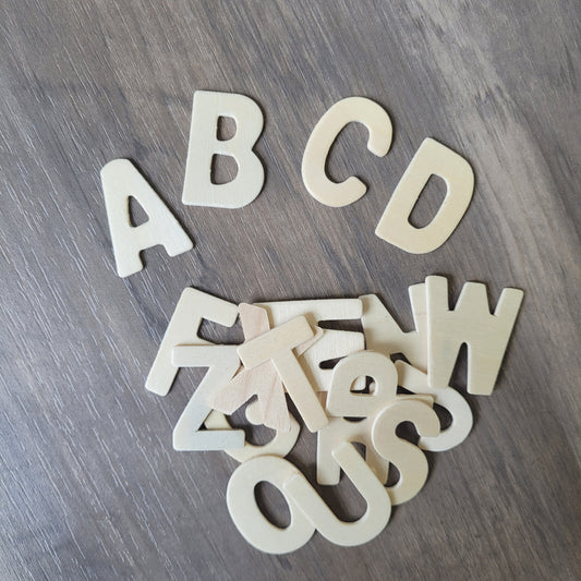 Wooden Uppercase Alphabet Letters