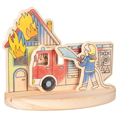 Wooden Colouring Picture - Fire Engine