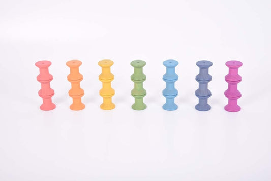 Rainbow Wooden Spools (Various Set Sizes)