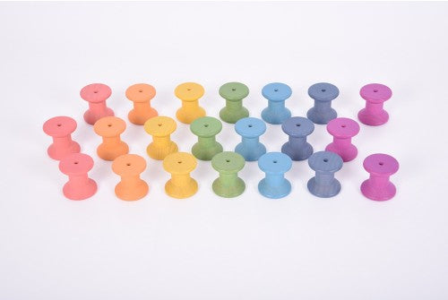 Rainbow Wooden Spools (Various Set Sizes)