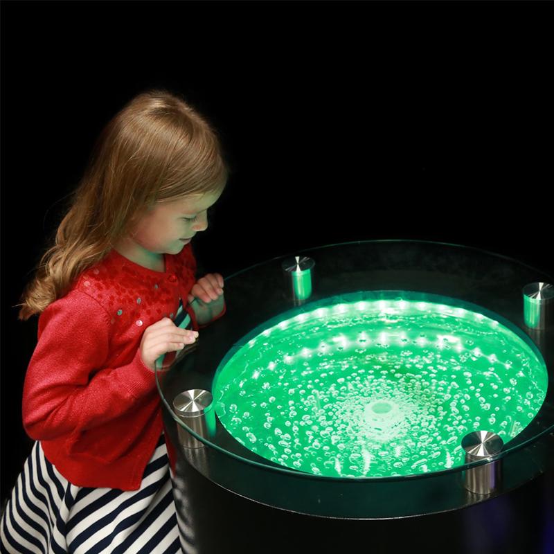 Round Bubble Table with Colour Changing LED Lights Sensory Furniture incl. Remote Control