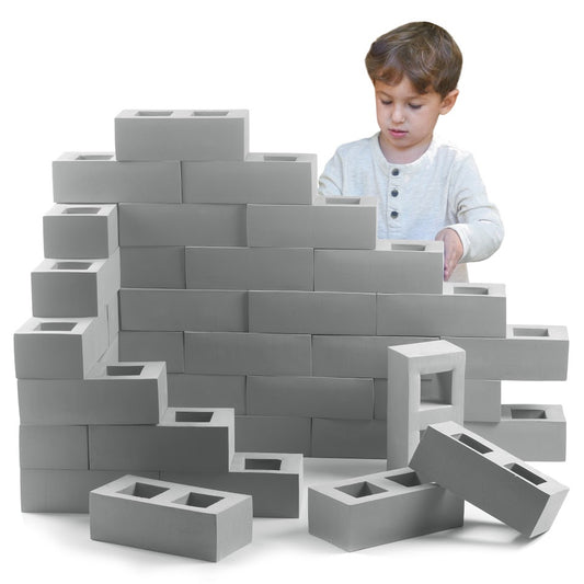 Breeze Building Brick – Real Size Grey Construction Blocks for Realistic Play