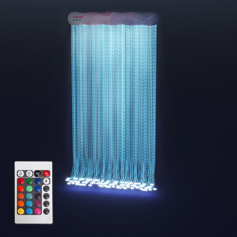 Fibre Optic Curtain 50 Tails Sensory Wall Hanging Light Display – Remote Control