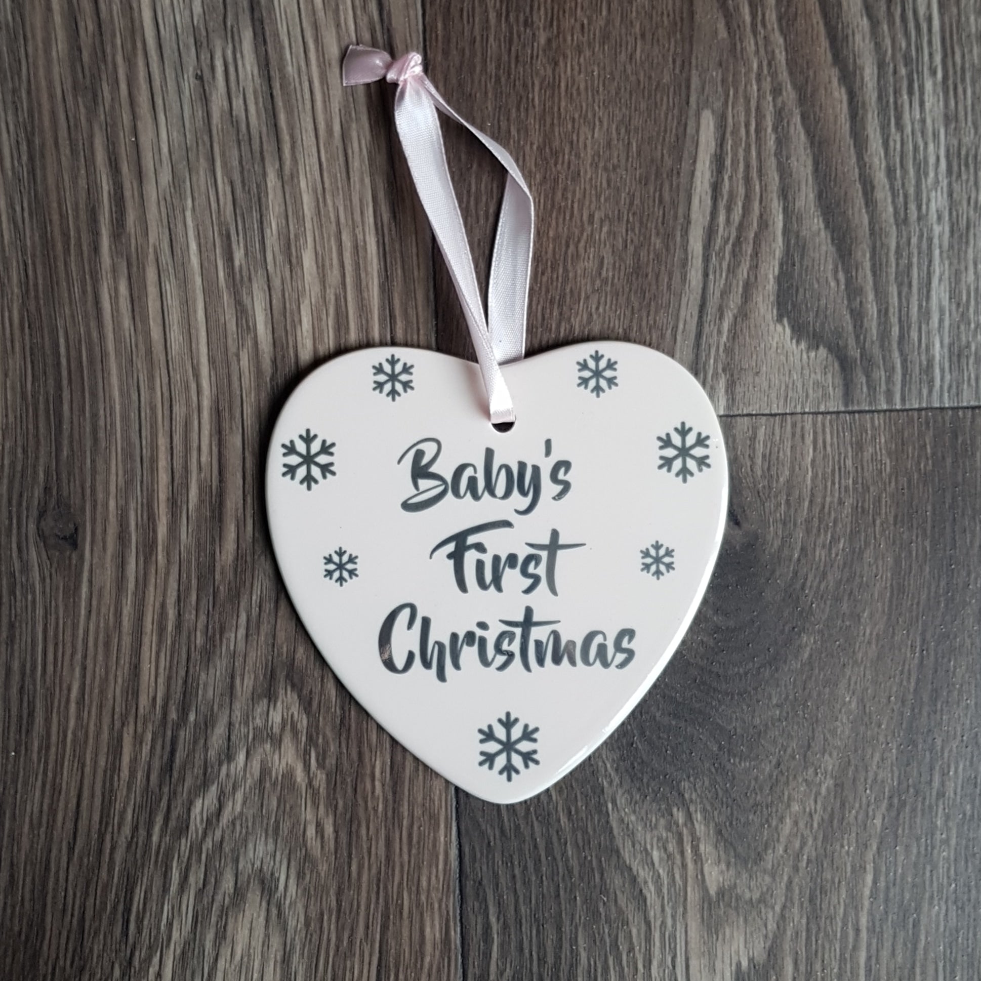 Girls Pink Babys 1st / First Christmas plaque / decoration - The Future Image