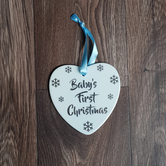Boys Blue Babys 1st / First Christmas plaque / decoration - The Future Image