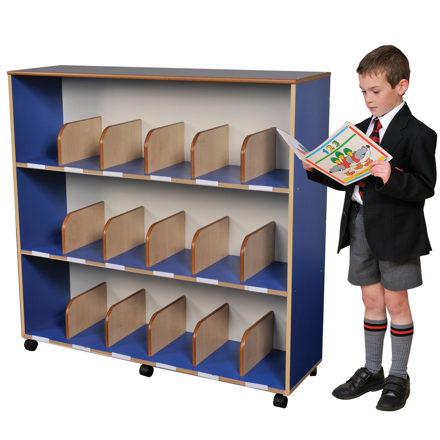 Childrens Bookcase with Drywipe Back – Blue
