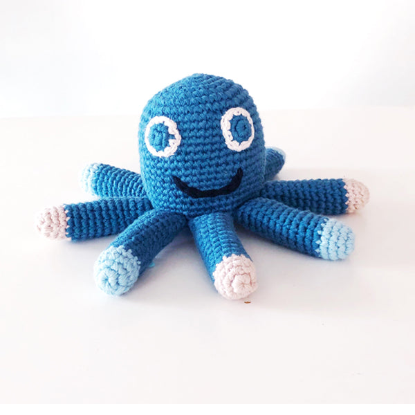 Octopus Rattle - Organic Blue