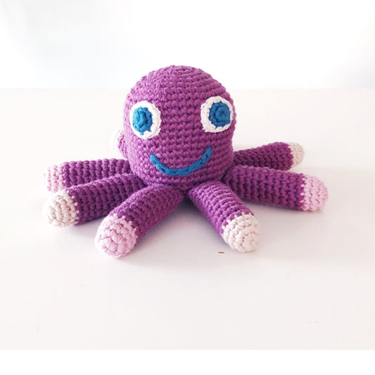 Octopus Rattle - Organic Purple