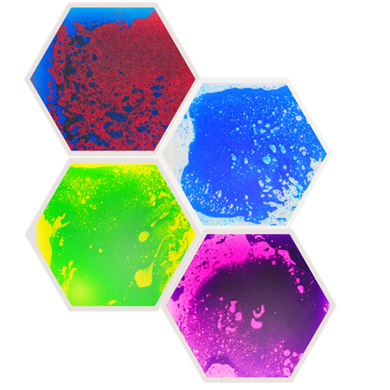 4 x Sensory Liquid Floor Tiles Hexagon Shapes