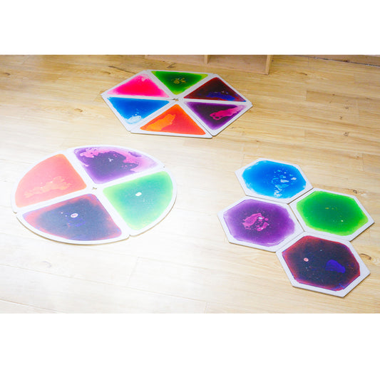 4 x Sensory Liquid Floor Tiles Hexagon Shapes