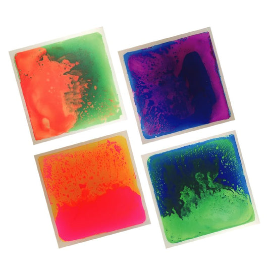 4 x UV Sensory Liquid Floor Tiles UV Light Toy – 40x40cm