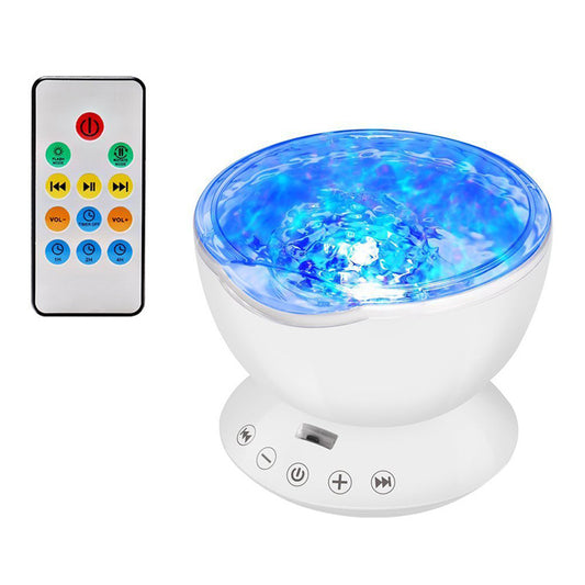 Ocean Wave Projector Lamp Night Light with Remote Control Music Speaker for Bedroom Living Room