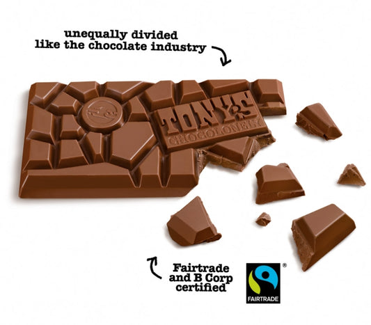Tony's Chocolonely Fairtrade Dark Milk Pretzel Toffee Chocolate Bar
