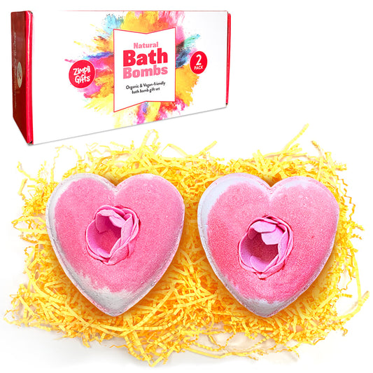 Organic Heart Bath Bomb Gift Set