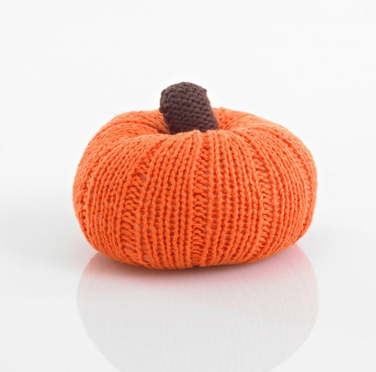 Knitted Vegetable Rattle - Pumpkin