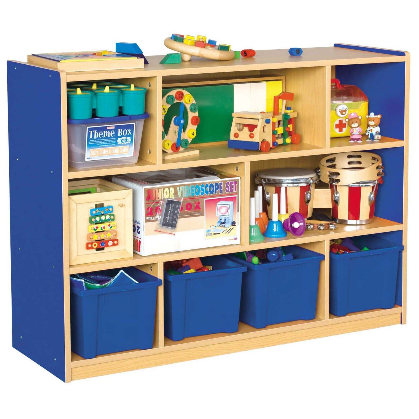 Milan 8 Compartment Cabinet Blue – 4 Trays