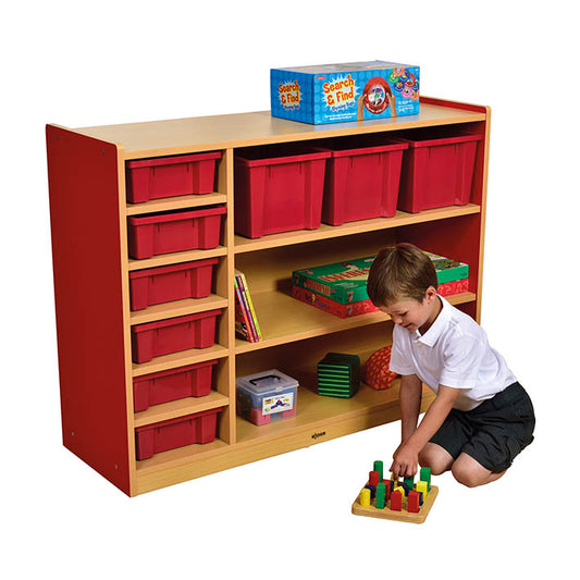 Milan 3 Level Multi Storage Unit Red – 9 Trays (3 Large & 6 Small)