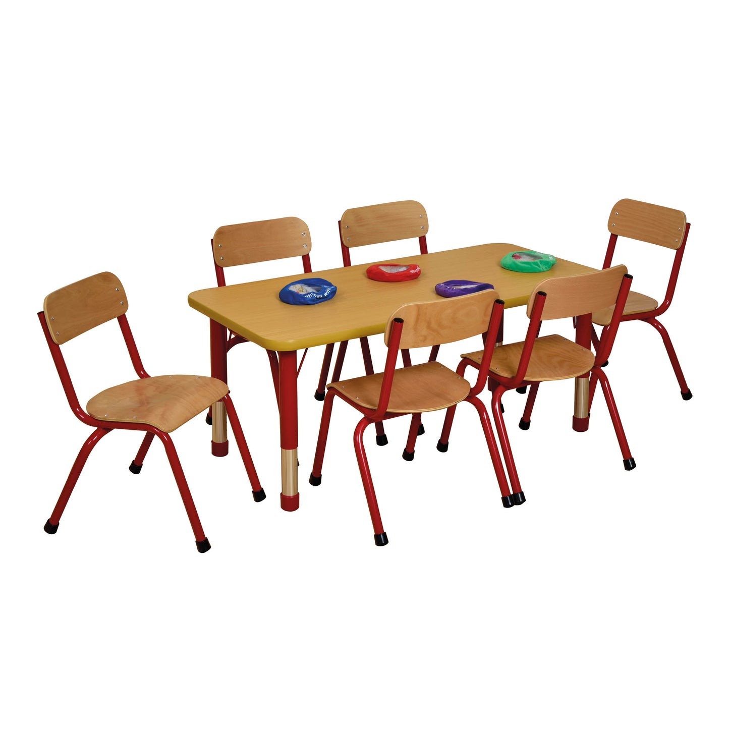 Milan Rectangular Table Red – 6 Seater