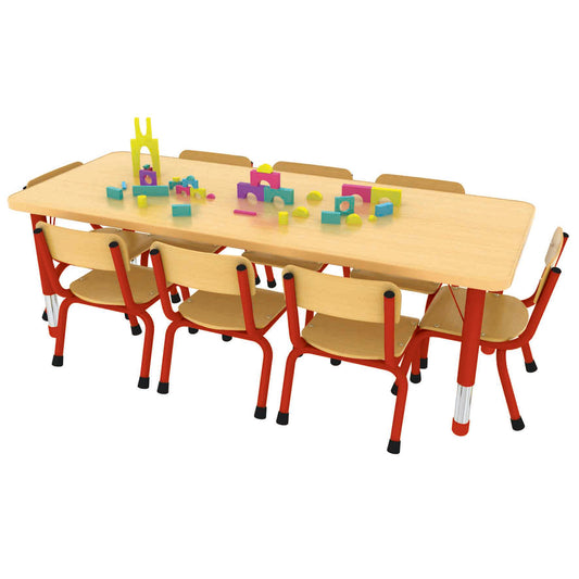 Milan Rectangular Table Red – 8 Seater