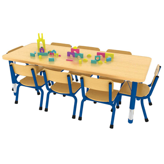 Milan Rectangular Table Blue – 8 Seater