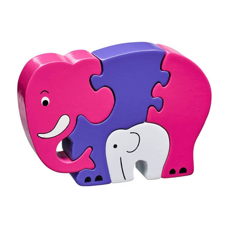 Lanka Kade Pink Elephant and Baby Jigsaw Puzzle