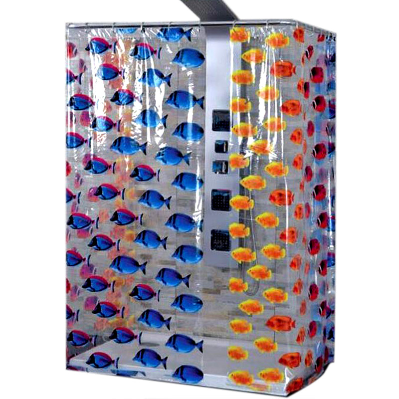 Quality Clear “Tropical Fish” Shower Curtain -180 x 200cm